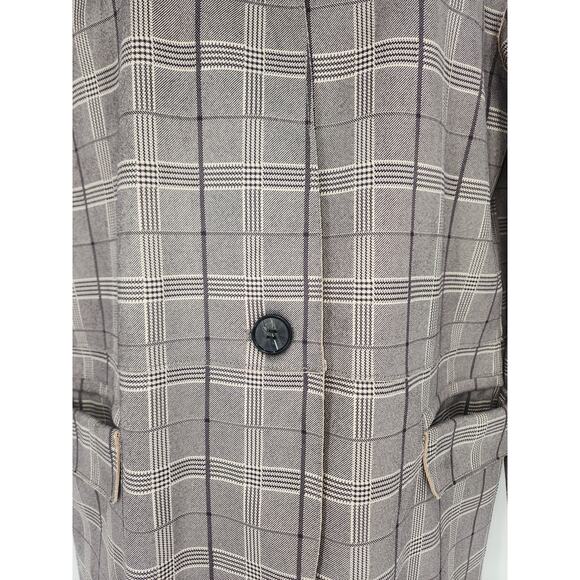 BlankNYC Plaid Button Front Longline Coat Gray Check Women’s Size XS - Picture 7 of 13